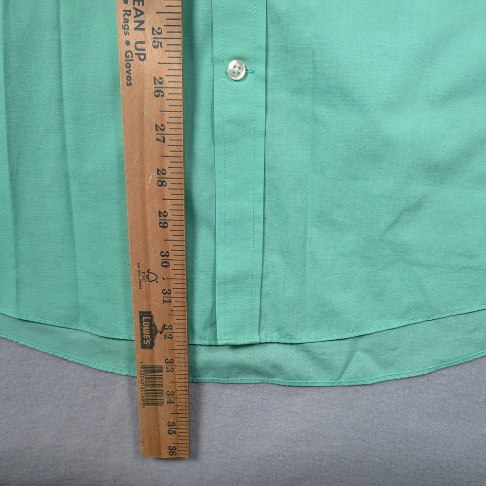 Stafford Dress Shirt Mens 17.5 34-35 Green Travel Easy Care Broadcloth Regular - Picture 4 of 8